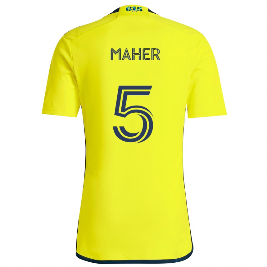 Kids Football Jack Maher #5 Yellow Blue Home Jersey 2024/25 T-Shirt