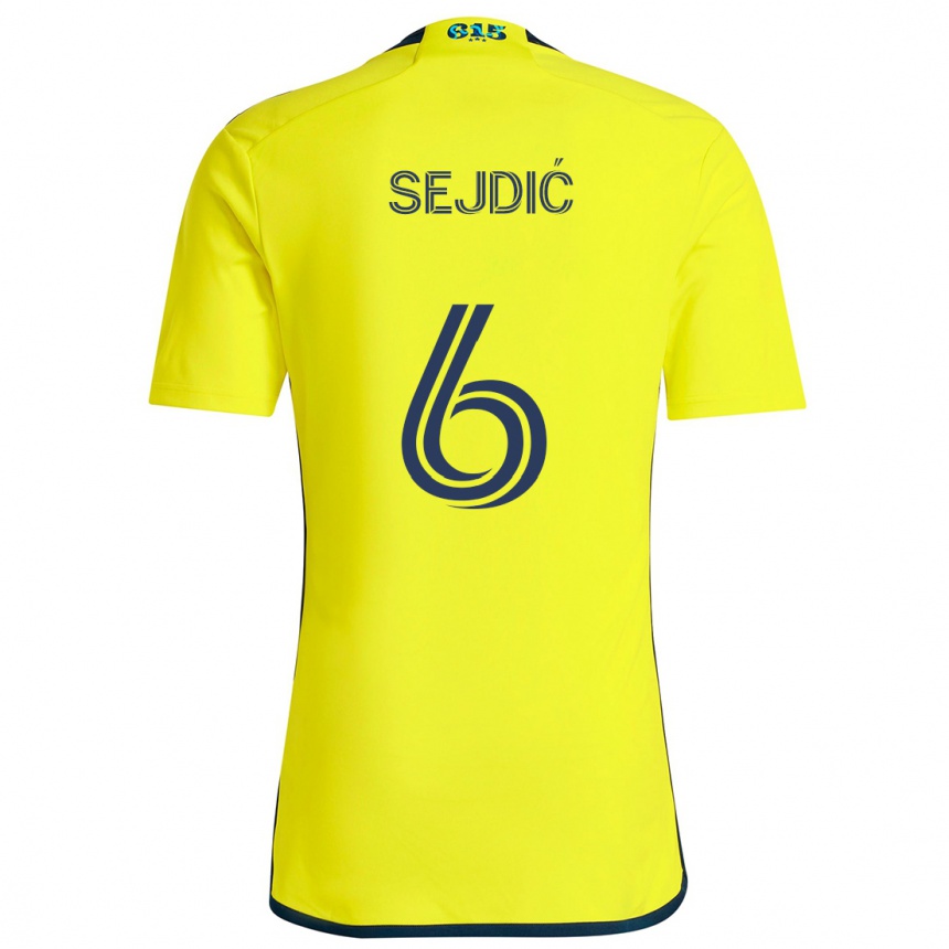 Kids Football Amar Sejdić #6 Yellow Blue Home Jersey 2024/25 T-Shirt