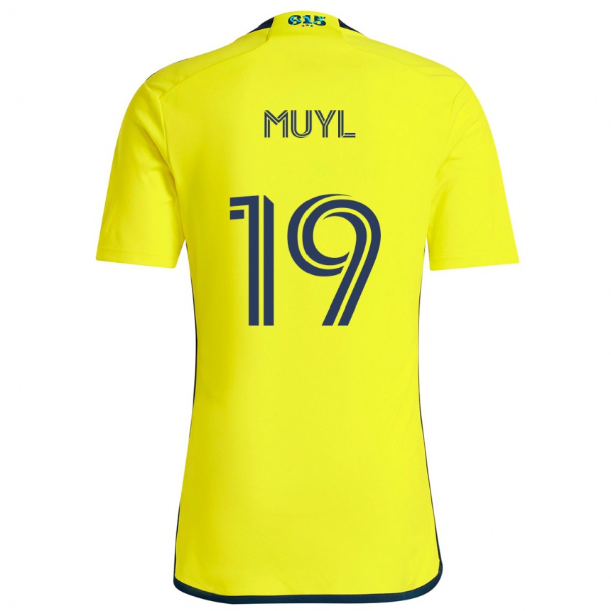 Kids Football Alex Muyl #19 Yellow Blue Home Jersey 2024/25 T-Shirt