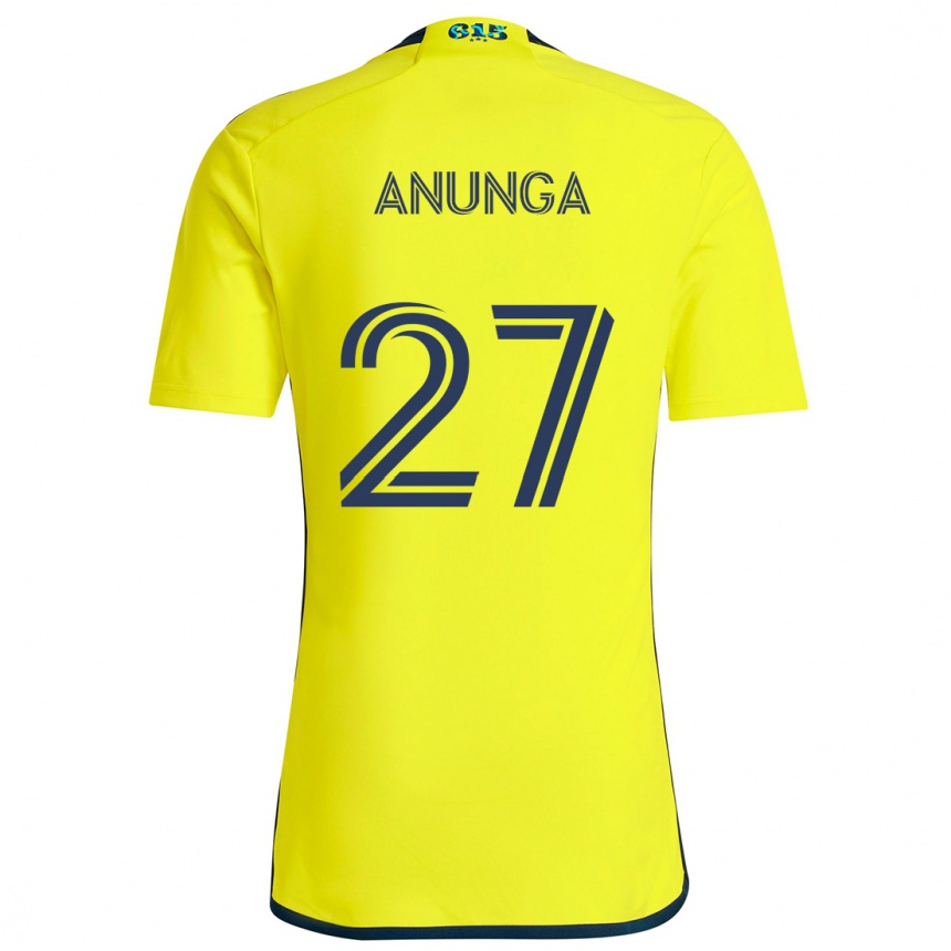 Kids Football Tah Anunga #27 Yellow Blue Home Jersey 2024/25 T-Shirt