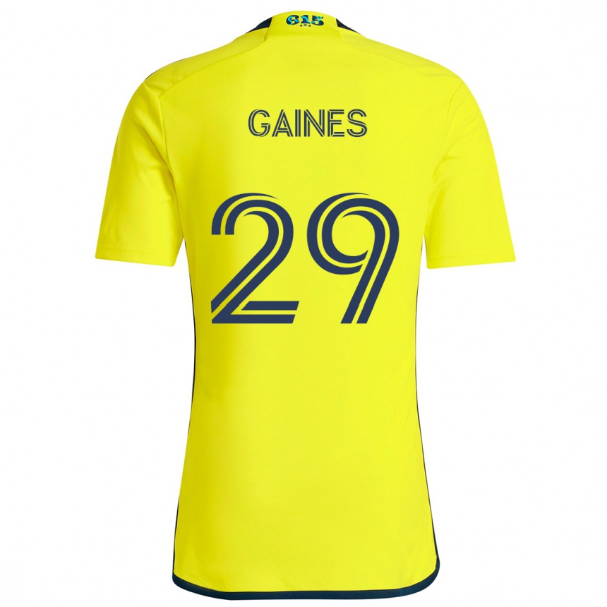 Kids Football Julian Gaines #29 Yellow Blue Home Jersey 2024/25 T-Shirt