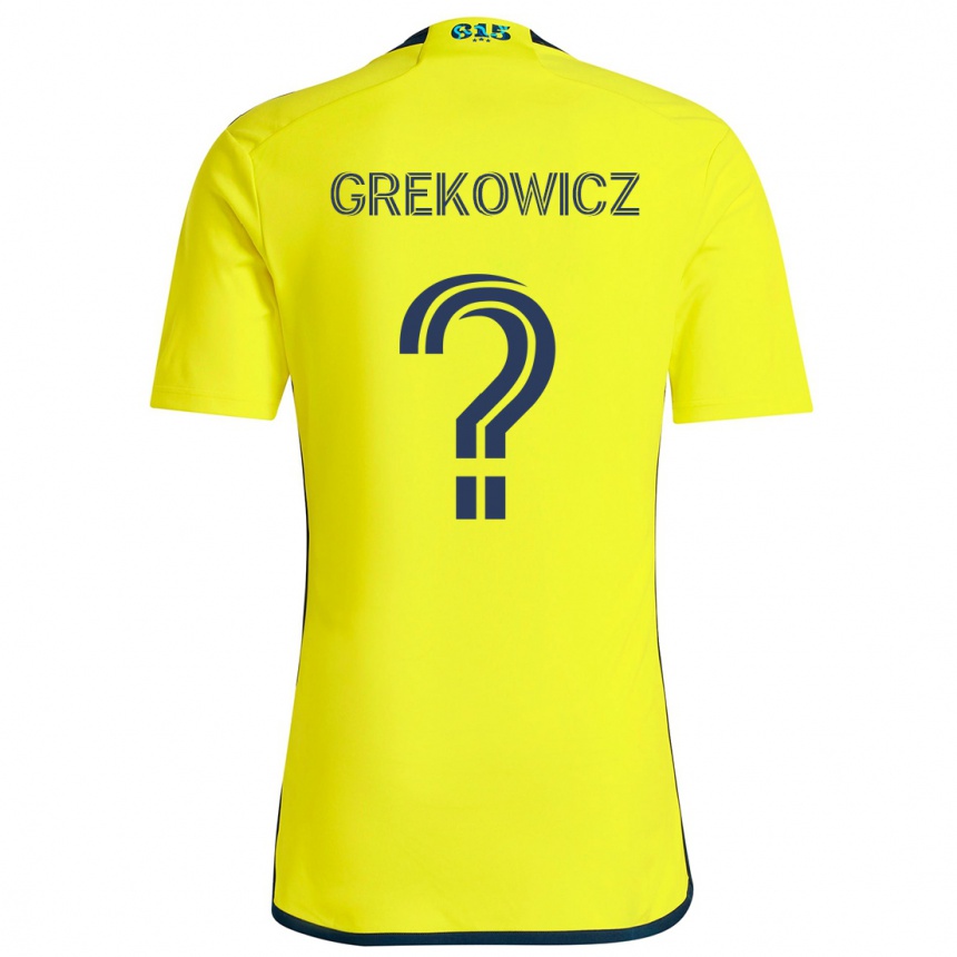 Kids Football Jacob Grekowicz #0 Yellow Blue Home Jersey 2024/25 T-Shirt