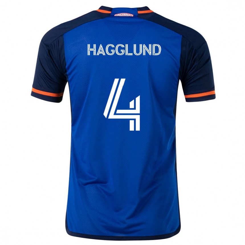 Kids Football Nick Hagglund #4 Blue White Home Jersey 2024/25 T-Shirt