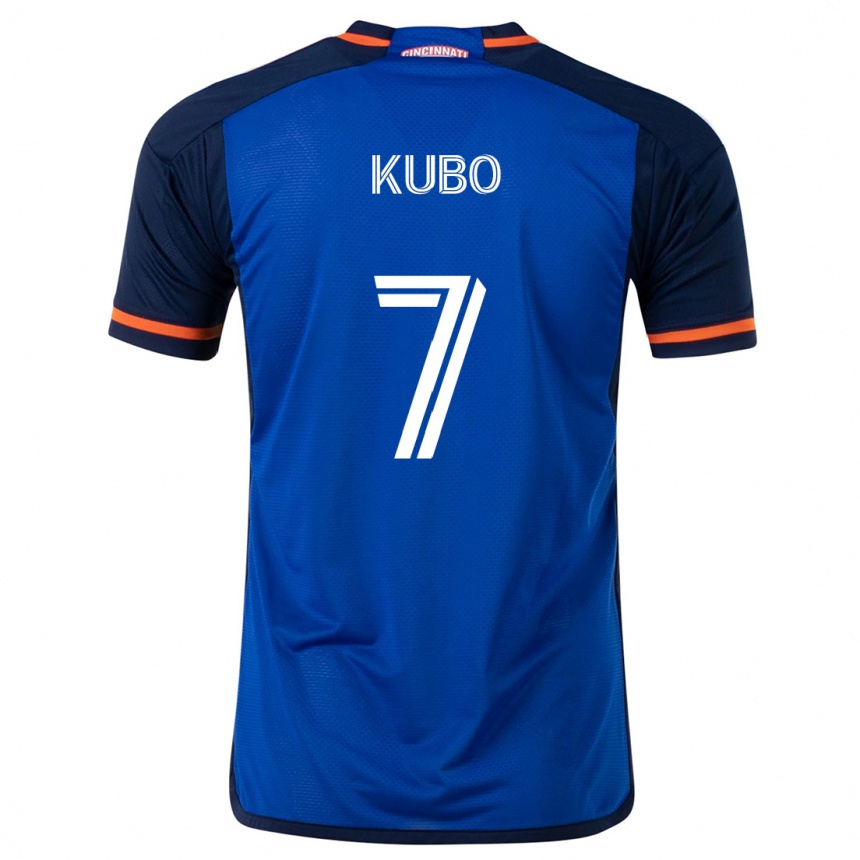 Kids Football Yuya Kubo #7 Blue White Home Jersey 2024/25 T-Shirt