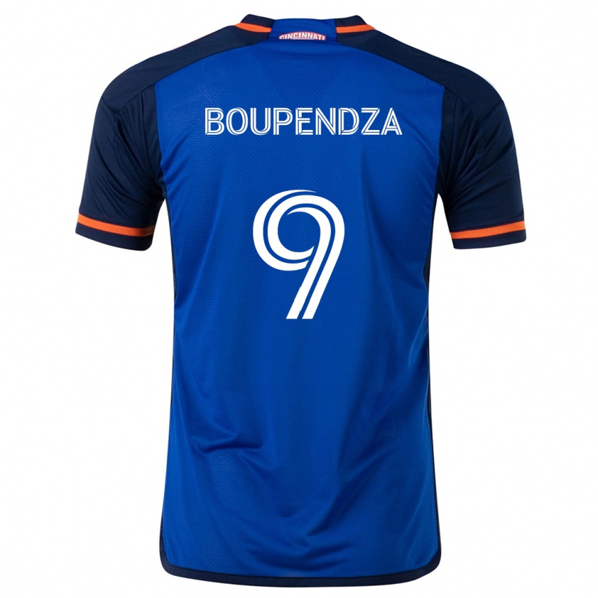 Kids Football Aaron Boupendza #9 Blue White Home Jersey 2024/25 T-Shirt