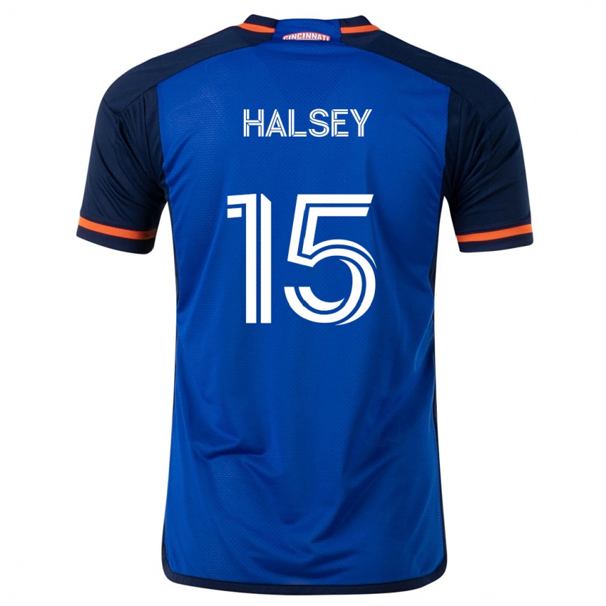 Kids Football Bret Halsey #15 Blue White Home Jersey 2024/25 T-Shirt