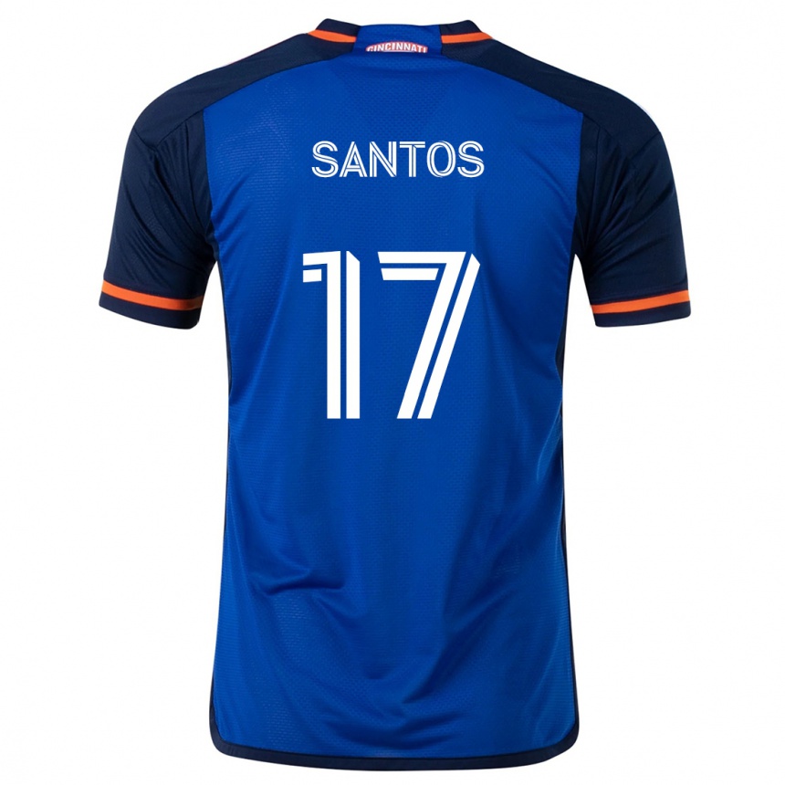 Kids Football Sergio Santos #17 Blue White Home Jersey 2024/25 T-Shirt