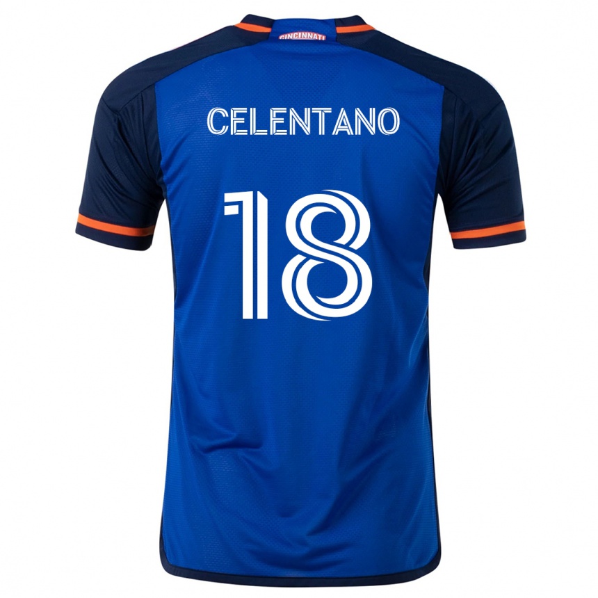 Kids Football Roman Celentano #18 Blue White Home Jersey 2024/25 T-Shirt