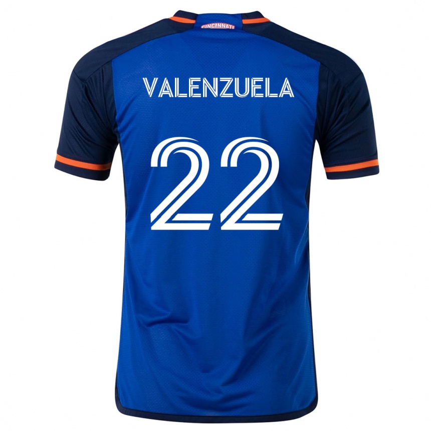 Kids Football Gerardo Valenzuela #22 Blue White Home Jersey 2024/25 T-Shirt