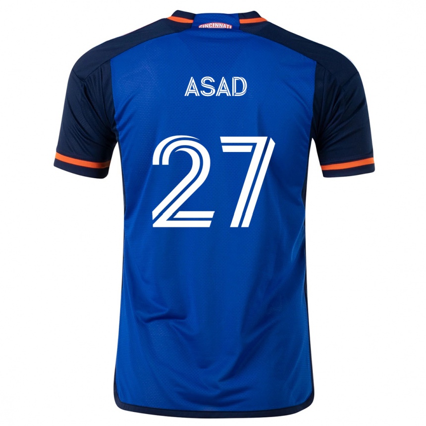 Kids Football Yamil Asad #27 Blue White Home Jersey 2024/25 T-Shirt