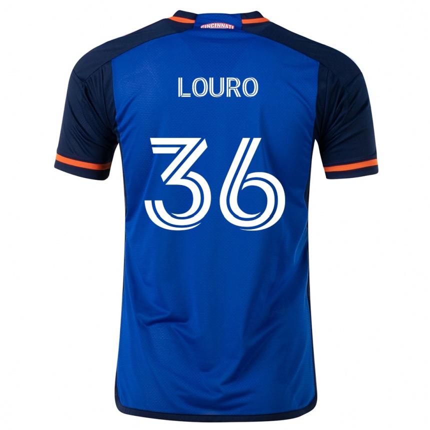 Kids Football Evan Louro #36 Blue White Home Jersey 2024/25 T-Shirt