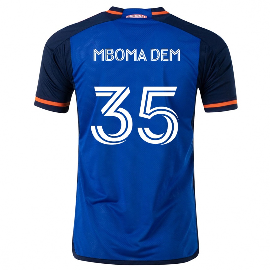 Kids Football Kenji Mboma Dem #35 Blue White Home Jersey 2024/25 T-Shirt