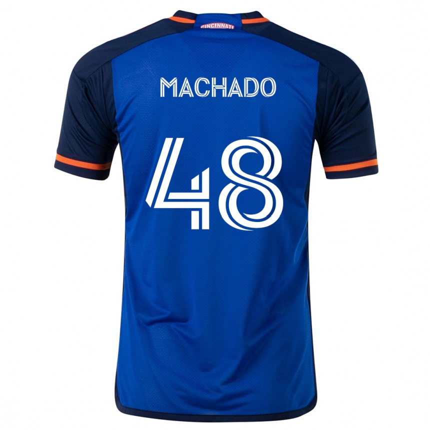 Kids Football Juan Machado #48 Blue White Home Jersey 2024/25 T-Shirt