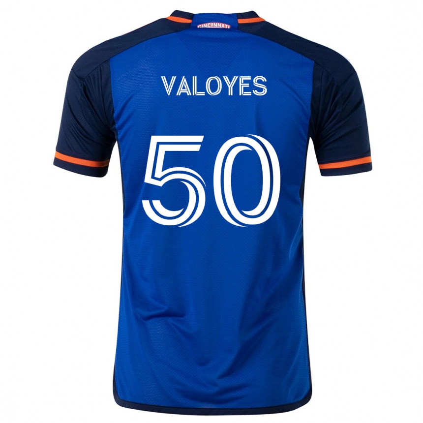 Kids Football Yeiner Valoyes #50 Blue White Home Jersey 2024/25 T-Shirt