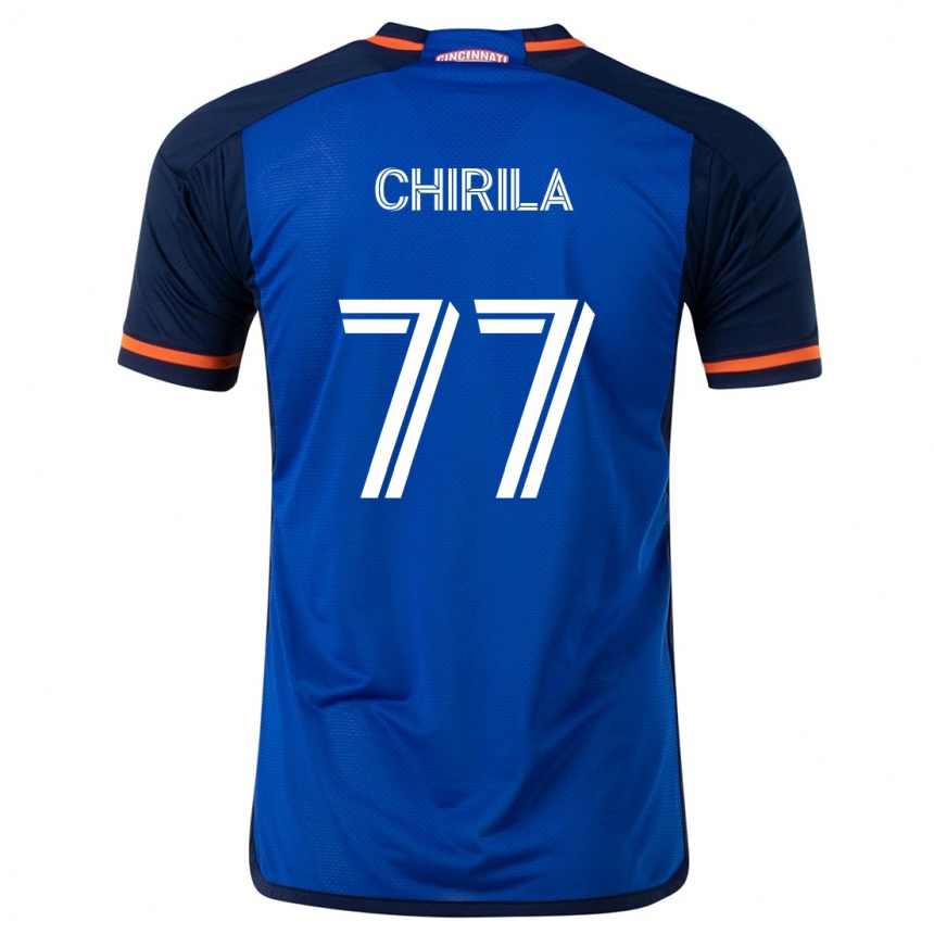 Kids Football Stefan Chirila #77 Blue White Home Jersey 2024/25 T-Shirt