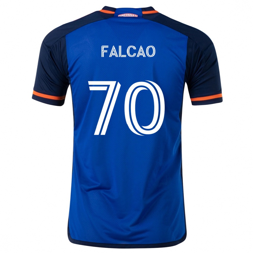 Kids Football Kiano Falcao #70 Blue White Home Jersey 2024/25 T-Shirt