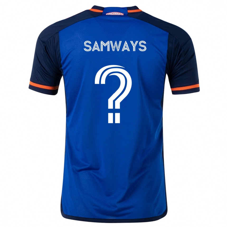 Kids Football Nicholas Samways #0 Blue White Home Jersey 2024/25 T-Shirt