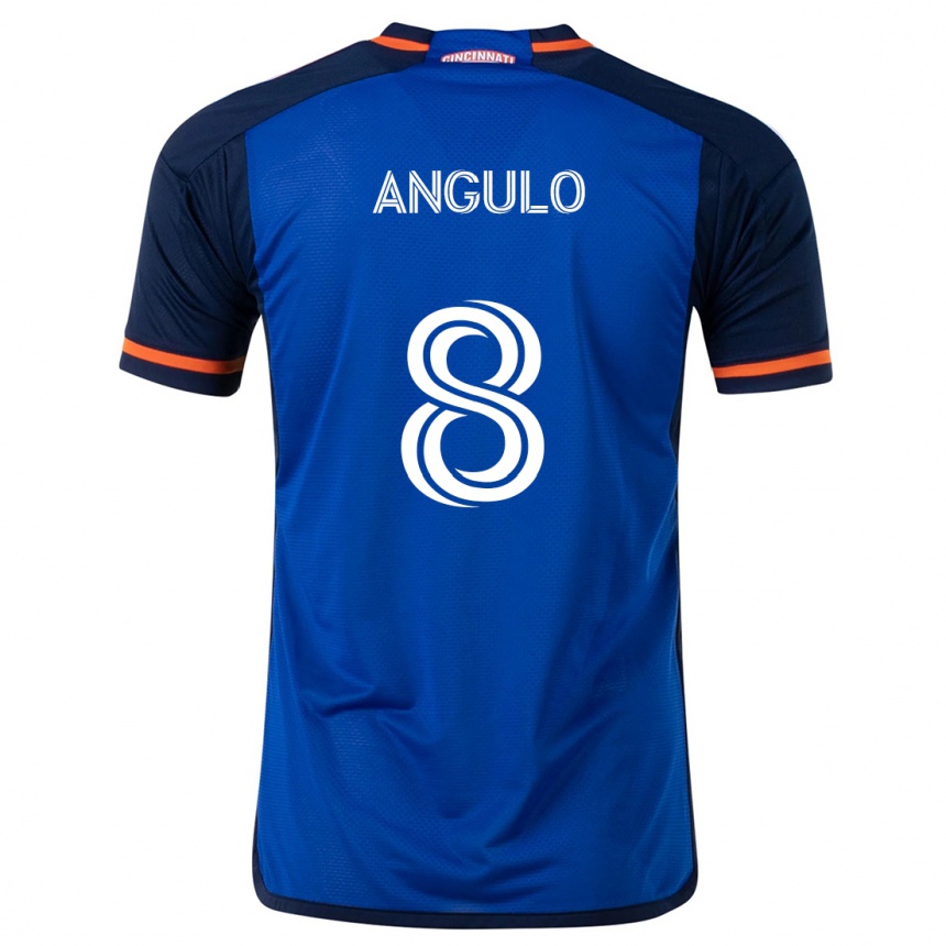 Kids Football Marco Angulo #8 Blue White Home Jersey 2024/25 T-Shirt