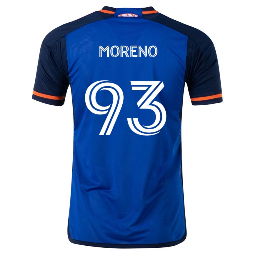 Kids Football Júnior Moreno #93 Blue White Home Jersey 2024/25 T-Shirt