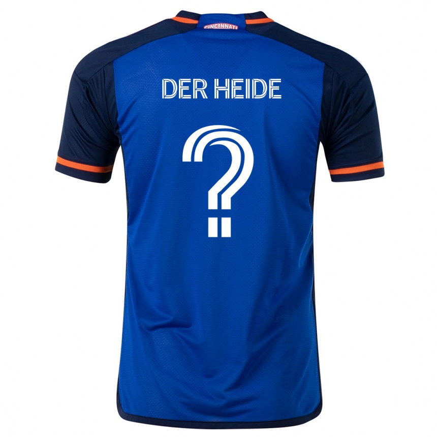 Kids Football Dimas Van Der Heide #0 Blue White Home Jersey 2024/25 T-Shirt