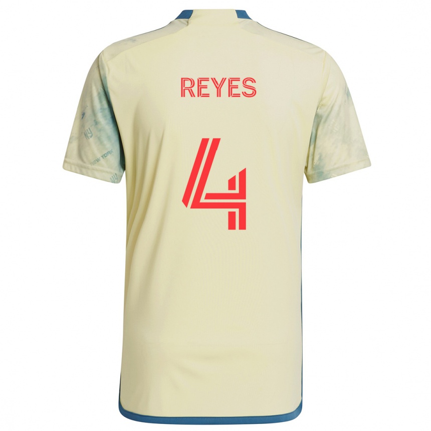 Kids Football Andrés Reyes #4 Yellow Red Blue Home Jersey 2024/25 T-Shirt