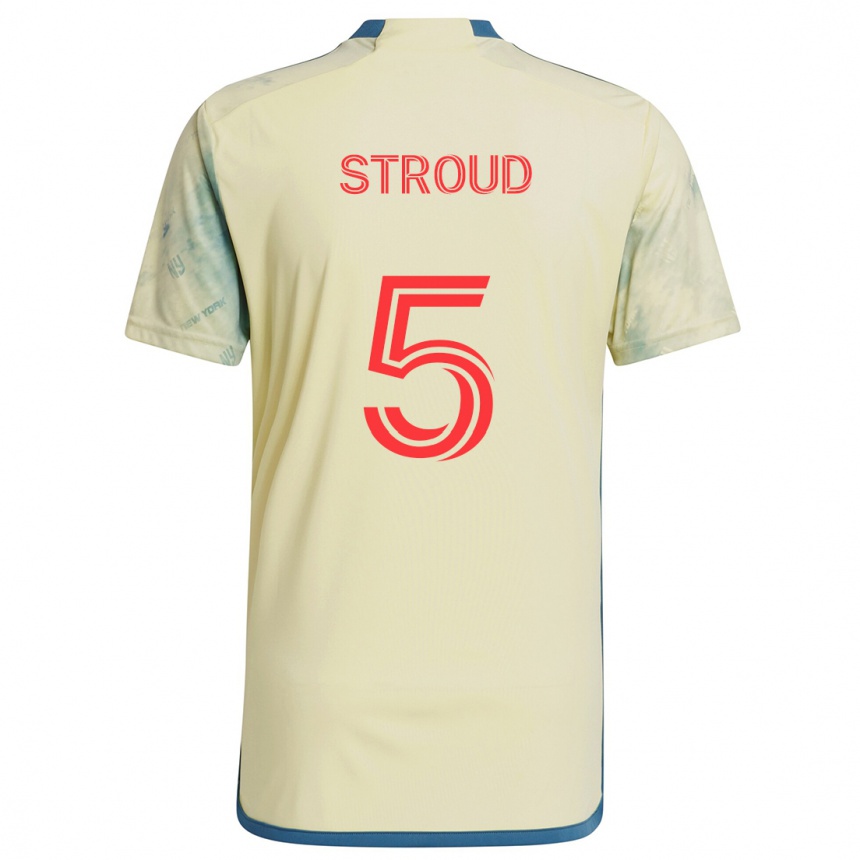 Kids Football Peter Stroud #5 Yellow Red Blue Home Jersey 2024/25 T-Shirt