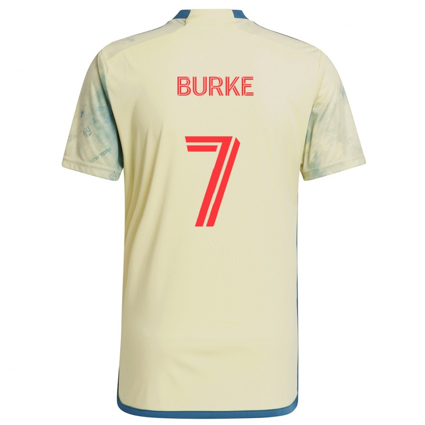 Kids Football Cory Burke #7 Yellow Red Blue Home Jersey 2024/25 T-Shirt