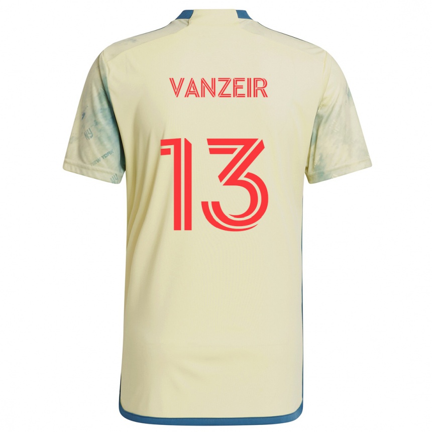 Kids Football Dante Vanzeir #13 Yellow Red Blue Home Jersey 2024/25 T-Shirt