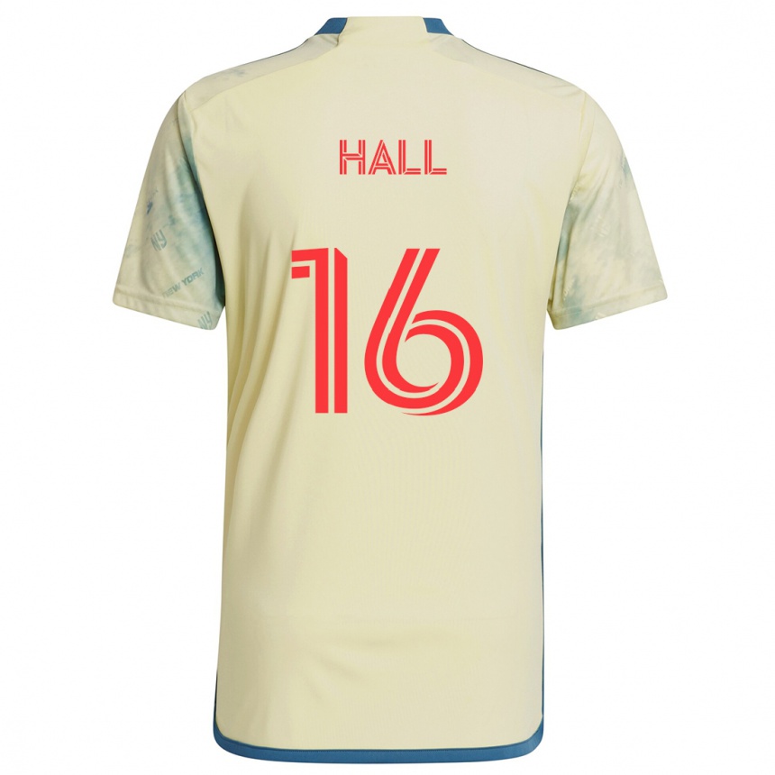 Kids Football Julian Hall #16 Yellow Red Blue Home Jersey 2024/25 T-Shirt