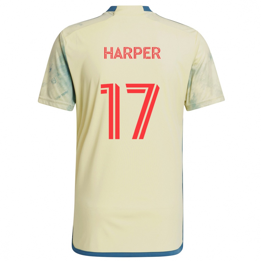 Kids Football Cameron Harper #17 Yellow Red Blue Home Jersey 2024/25 T-Shirt