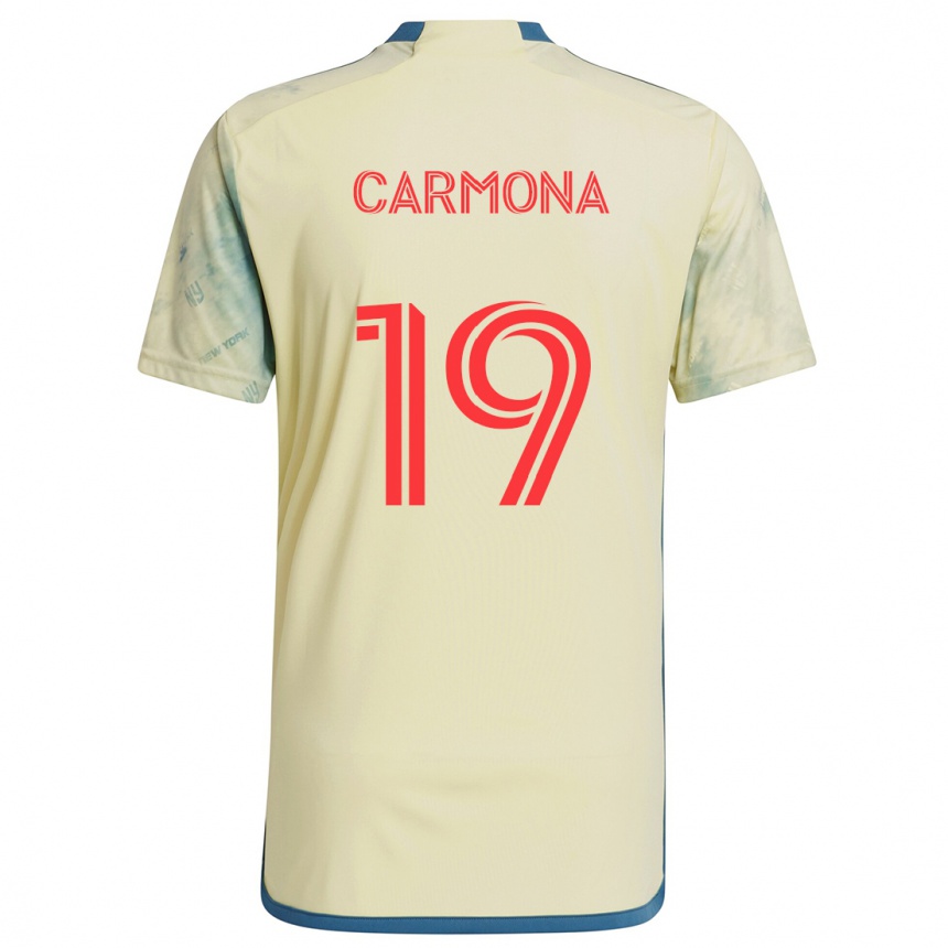 Kids Football Wikelman Carmona #19 Yellow Red Blue Home Jersey 2024/25 T-Shirt