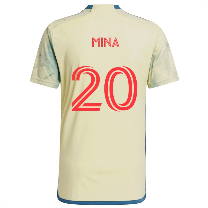 Kids Football Juan Mina #20 Yellow Red Blue Home Jersey 2024/25 T-Shirt