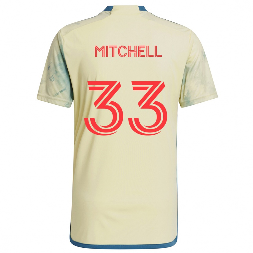 Kids Football Roald Mitchell #33 Yellow Red Blue Home Jersey 2024/25 T-Shirt