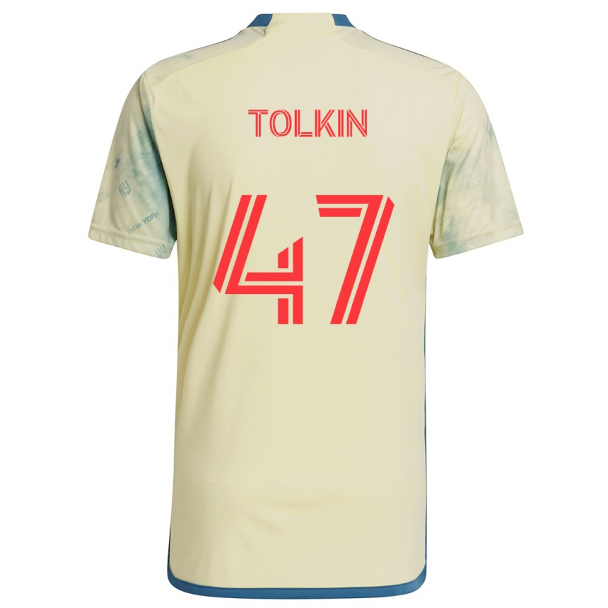 Kids Football John Tolkin #47 Yellow Red Blue Home Jersey 2024/25 T-Shirt