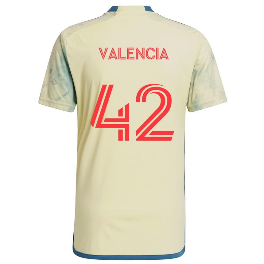 Kids Football Omar Valencia #42 Yellow Red Blue Home Jersey 2024/25 T-Shirt