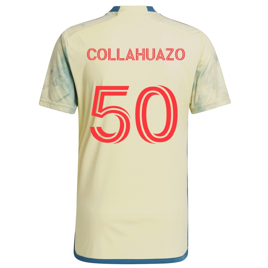 Kids Football Jair Collahuazo #50 Yellow Red Blue Home Jersey 2024/25 T-Shirt