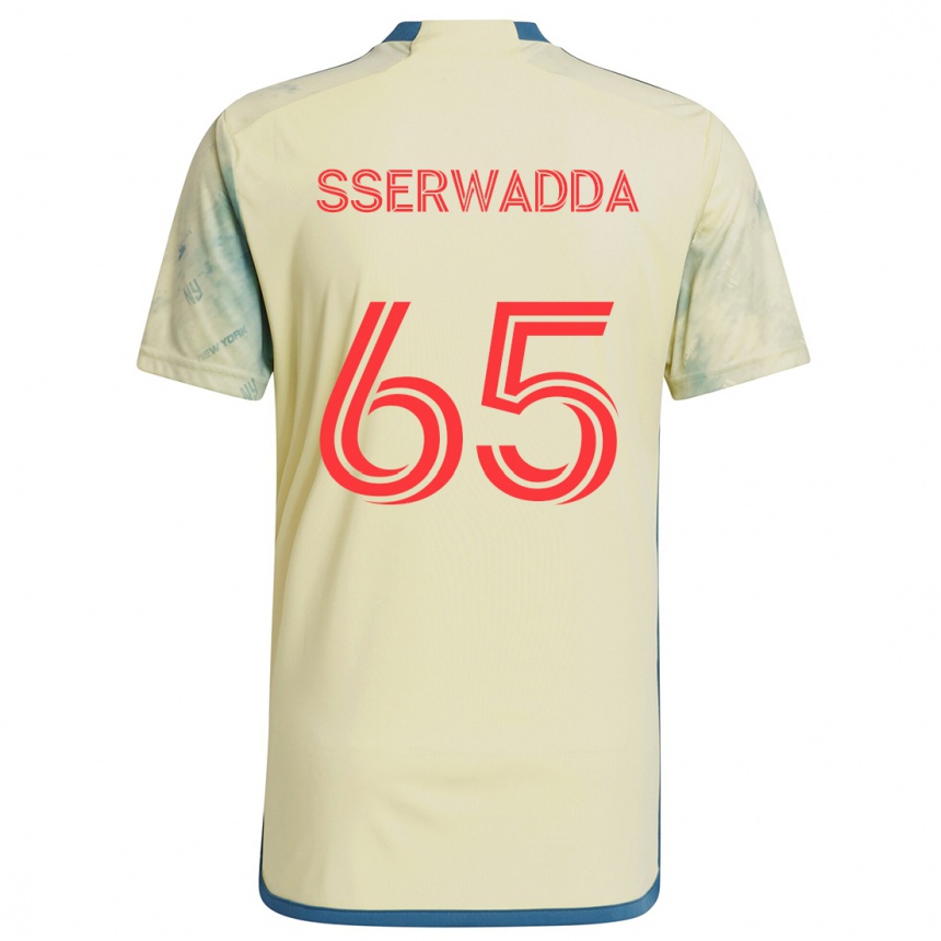 Kids Football Steven Sserwadda #65 Yellow Red Blue Home Jersey 2024/25 T-Shirt