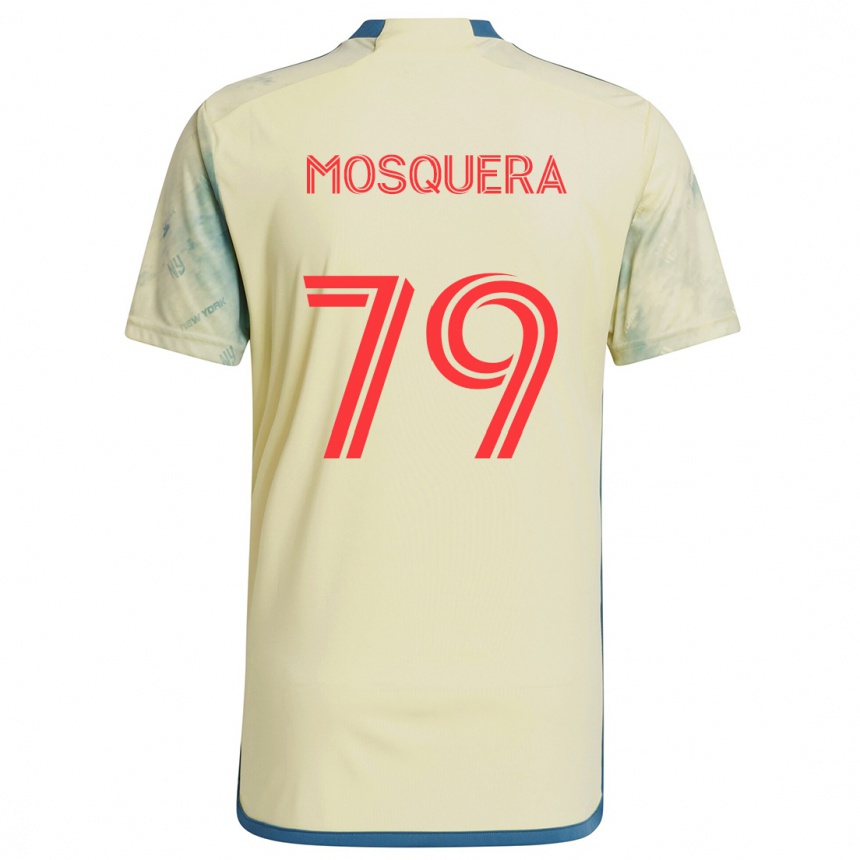 Kids Football Rafael Mosquera #79 Yellow Red Blue Home Jersey 2024/25 T-Shirt