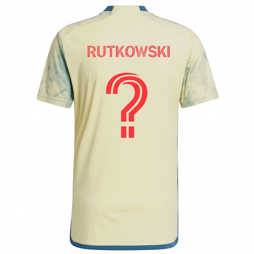 Kids Football Alan Rutkowski #0 Yellow Red Blue Home Jersey 2024/25 T-Shirt