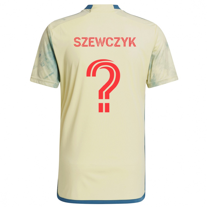 Kids Football Tobias Szewczyk #0 Yellow Red Blue Home Jersey 2024/25 T-Shirt