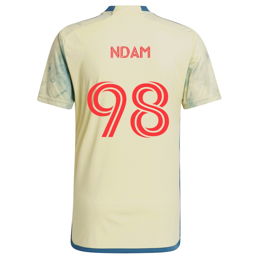 Kids Football Hassan Ndam #98 Yellow Red Blue Home Jersey 2024/25 T-Shirt