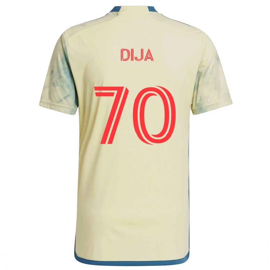 Kids Football Dija #70 Yellow Red Blue Home Jersey 2024/25 T-Shirt