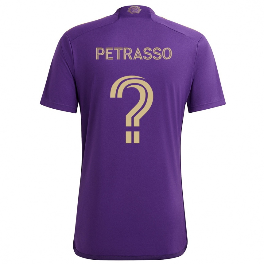 Kids Football Luca Petrasso #0 Purple Yellow Home Jersey 2024/25 T-Shirt