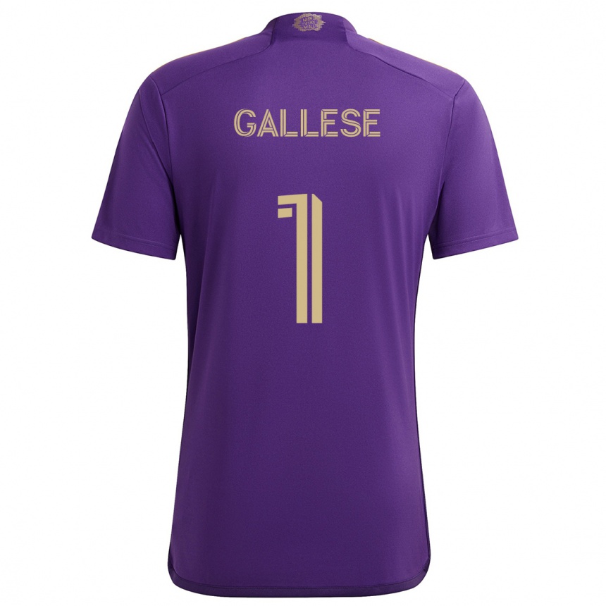 Kids Football Pedro Gallese #1 Purple Yellow Home Jersey 2024/25 T-Shirt