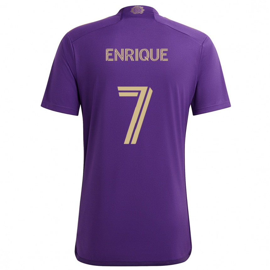 Kids Football Ramiro Enrique #7 Purple Yellow Home Jersey 2024/25 T-Shirt