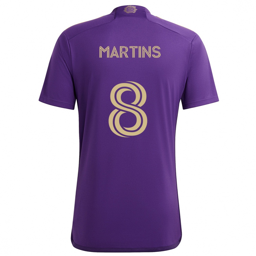 Kids Football Felipe Martins #8 Purple Yellow Home Jersey 2024/25 T-Shirt