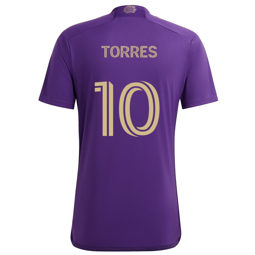 Kids Football Facundo Torres #10 Purple Yellow Home Jersey 2024/25 T-Shirt