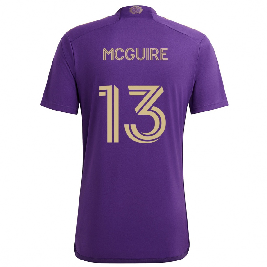 Kids Football Duncan Mcguire #13 Purple Yellow Home Jersey 2024/25 T-Shirt