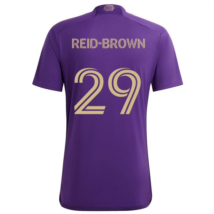 Kids Football Tahir Reid-Brown #29 Purple Yellow Home Jersey 2024/25 T-Shirt