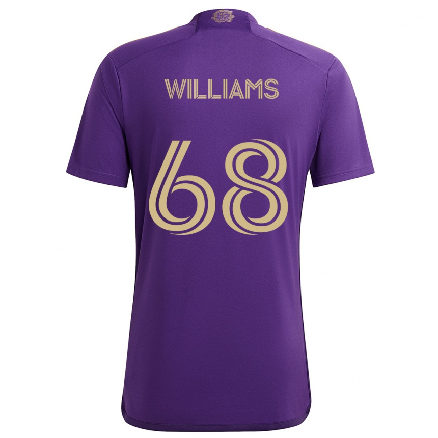 Kids Football Thomas Williams #68 Purple Yellow Home Jersey 2024/25 T-Shirt